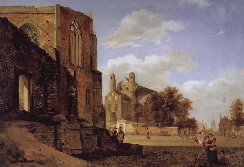 Jan van der Heyden Cathedral Landscape oil painting image